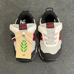 New Balance Baby 515 Gray, Black, and Red Sneakers